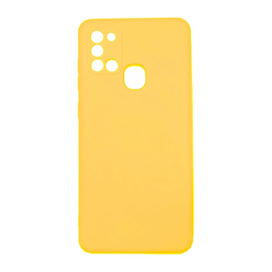 Capa de Silicone com Moldura de Câmera para Samsung Galaxy A21s Amarelo